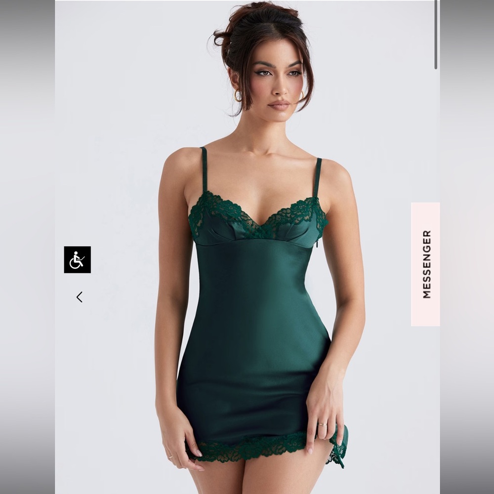 House of CB Green Babydoll Mini Dress